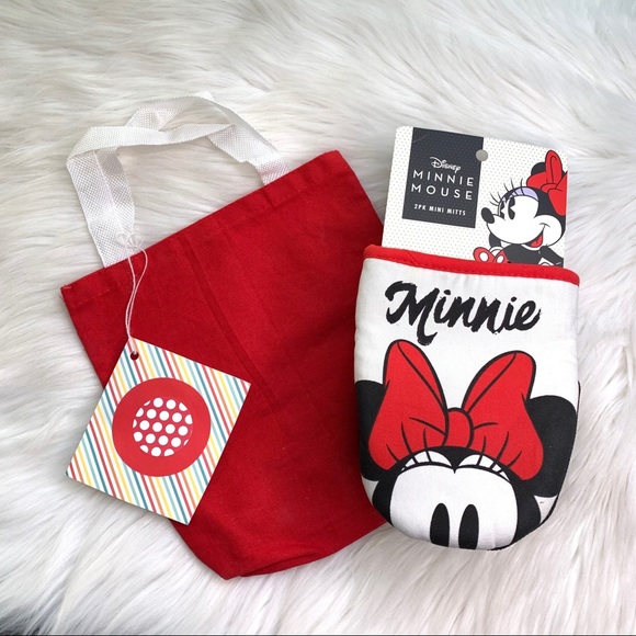 Minnie Mouse NEW oven mitts & red tote bag gift - Picture 2 of 13